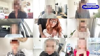 The cute girl fucked with a guy through the Zoom meeting
