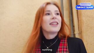 A busty girl was blowing a famous YouTuber in the corridor, then she was fucked