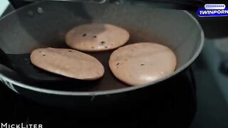The favorite breakfast of a stunning woman is pancakes and intense sex