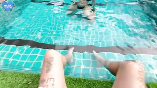 My girlfriend's best friend got fucked in the pool by me
