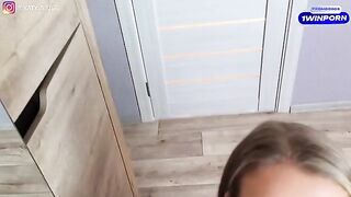 A pretty woman in sexy lingerie tries on different panties and gets fucked