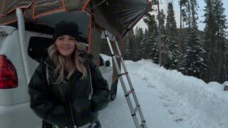 Girl seduced a stranger in her tent while her girlfriend was asleep during a camping trip