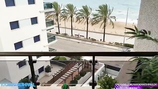 Sex on the balcony with a stunning Argentine babe
