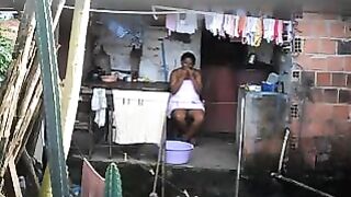 A black woman did not know about the hidden camera in the room