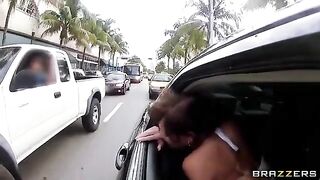 The guy was fucked with two whores in his car, it was awesome