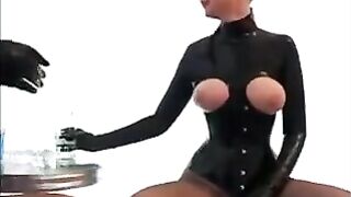Beautiful lesbians in latex tried to squeeze a lot of cum from their wet pussies