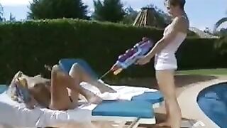 Skinny girl delicately caresses her lesbian lover’s body