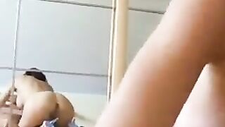 The couple has sex and the girl demonstrates her suction skills