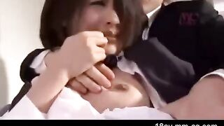 Asian guy roughly fucked his sister, making her moan so fucking loud