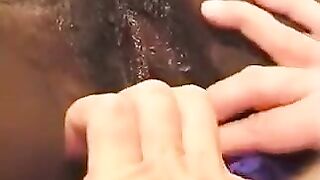A young black woman fucks an older white guy with a small dick