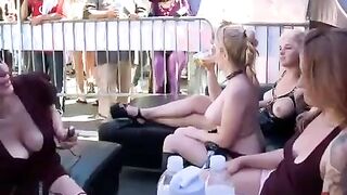 Sex extreme on the roof of a building, right in public view