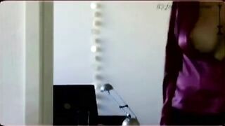 Peeping through the big tits is a very exciting view