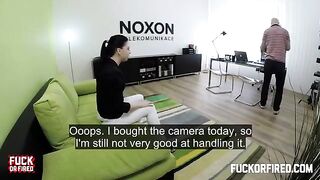 Casting agent fucked brunette on the table with intense passion