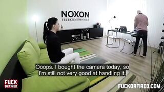 Casting agent fucked brunette on the table with intense passion