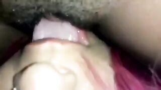 The guy forced the girl to lick her friend’s hairy Latin pussy on camera