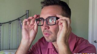 The guy tore red underwear from the girl and fucked her on the bed