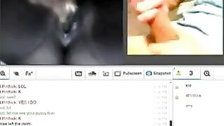 A pair satisfies each other on a webcam, husband and wife