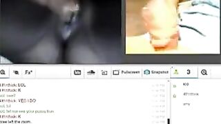 A pair satisfies each other on a webcam, husband and wife