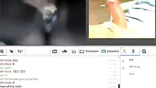 A pair satisfies each other on a webcam, husband and wife