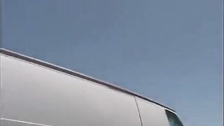 The cute girl got into a car accident and was taken for a ride