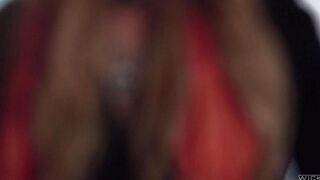 Three flaps planted a blonde in stockings and pantyhose