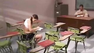 The teacher had sex with a student and he came in her mouth
