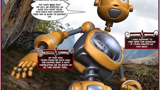 Robots get fucked in the style of a comic book