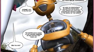 Robots get fucked in the style of a comic book