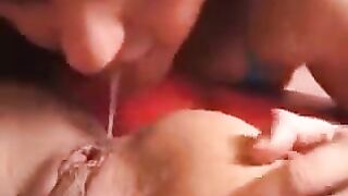 Two charming girls in hot anal coweling action
