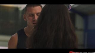 Hockey fan fucks with her favourite player in the stadium