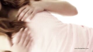 The pretty girl masturbates her sweet pussy with passion and pleasure