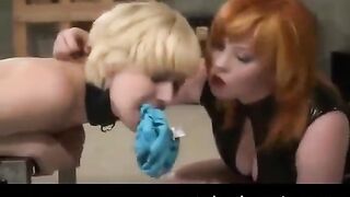 Lesbian sex with bondage and domination for real amateurs