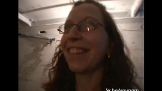 A hot girl is fucking with two guys in their car