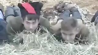 The guy fucked a girl in the barn full of hay