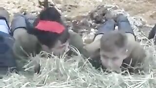 The guy fucked a girl in the barn full of hay