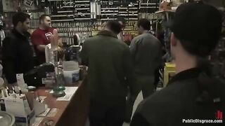 A girl was roughly fucked right in the store, near the fitting room