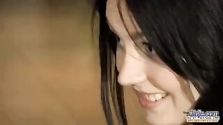 A young girl is having fun with an older man