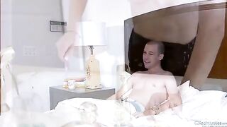 Amber Rain fucked by her husband and his friend in a hot threesome