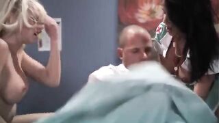 Two hot nurses are getting fucked by a guy