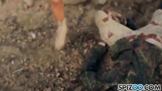 A man fucked two sexy blondies in an abandoned industrial building