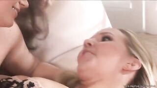 A couple of mature lesbians have their fun moment in the bedroom