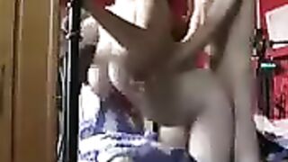A busty woman fucked at home in her tight ass hole