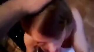 She didn't expect that after the blowjob he would finish on her so strongly