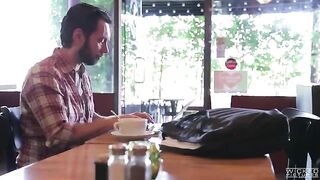 The guy met an Asian beauty in the cafe and took her to fuck