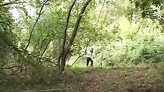 A girl was fucked by a crazy guy in the forest