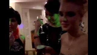 Young whores get fucked at a wild party with lots of group sex