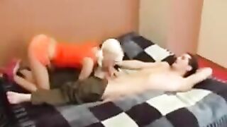A sister could not resist her brother's desires and followed his lead
