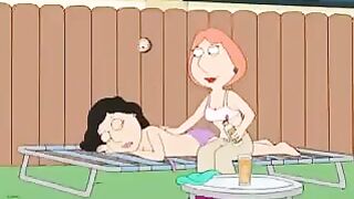 Lesbians fuck with the characters of Griffin family, featuring Lois and Bonnie in action
