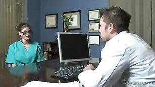Horny nurses fuck with perverted doctors and patients in hospital scenes