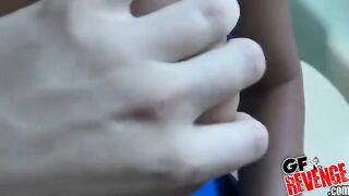 Homemade blowjob sex in the toilet bowl